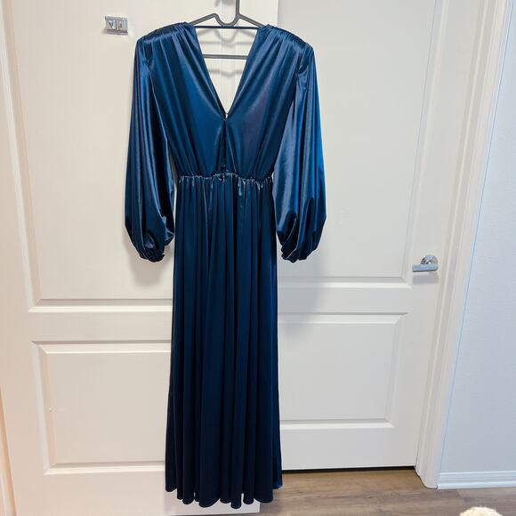 Bronx and Banco ZOE Gown Navy Blue Long Sleeve - Picture 2 of 8